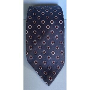 Vintage Harrods Silk Tie Made in England by John Comfort Gray Floral Medallion